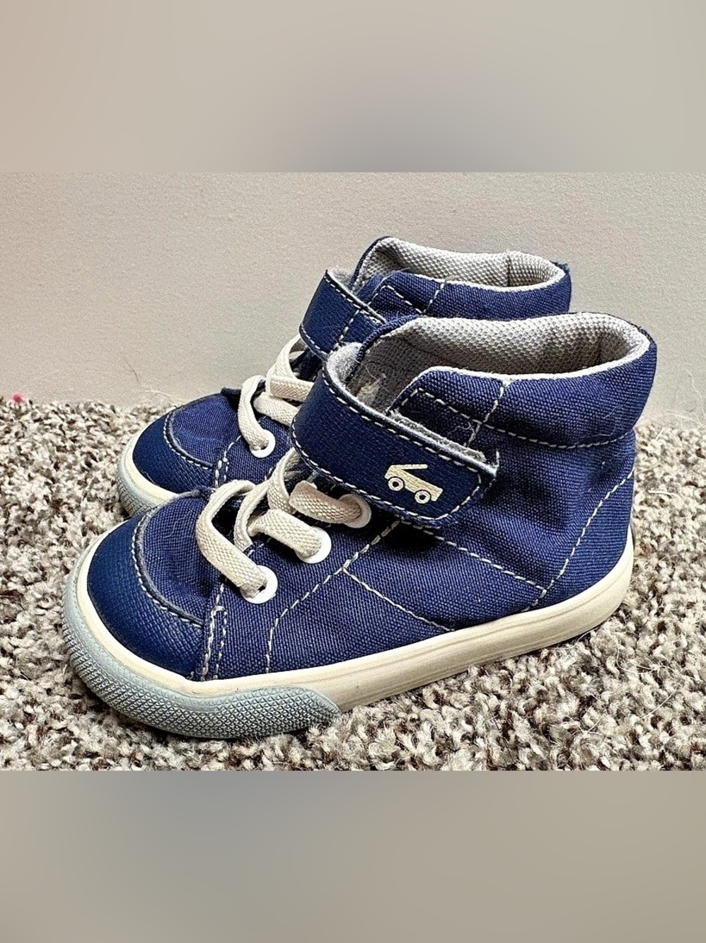 See Kai Run Blue No Tie Velcro Sneaker High-Top Sneakers Size 5c